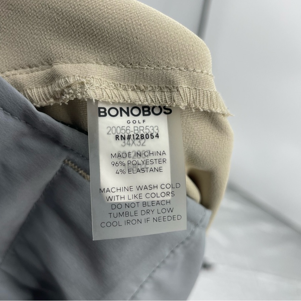 Bonobos Golf performance Pants - 34x31 - Tailored fit beige khaki - Picture 10 of 11